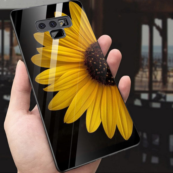Beautiful Flowers Tempered Glass Phone Case for Samsung Galaxy Note 9