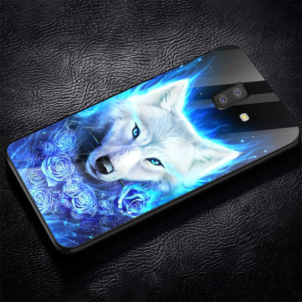 Wolf Eyes Tempered Glass Phone Case for Samsung Galaxy J6 Plus