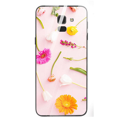 Beautiful Flowers Tempered Glass Phone Case for Samsung Galaxy J6 2018