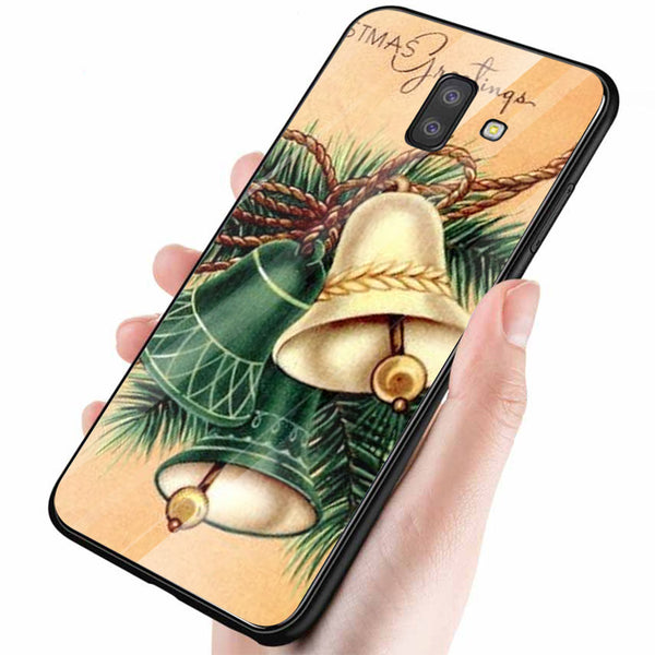 Merry Chrismas Tempered Glass Phone Case for Samsung Galaxy J6 Plus