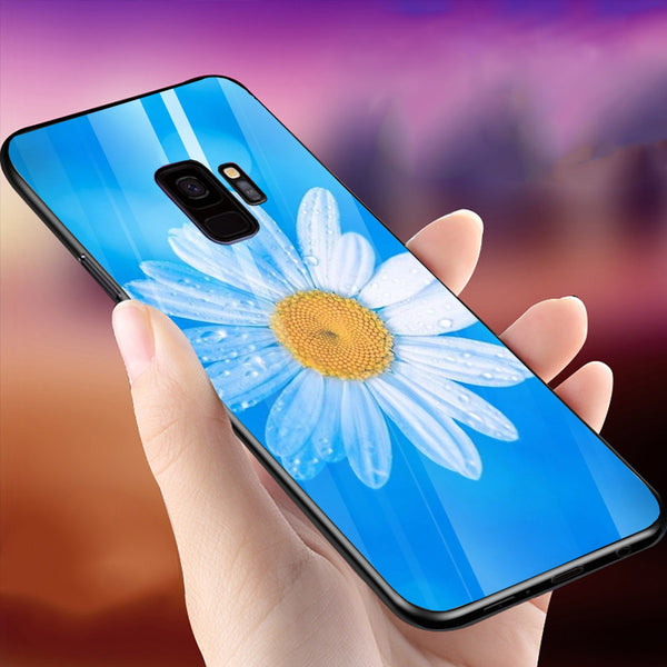 Beautiful Flowers Tempered Glass Phone Case for Samsung Galaxy S9