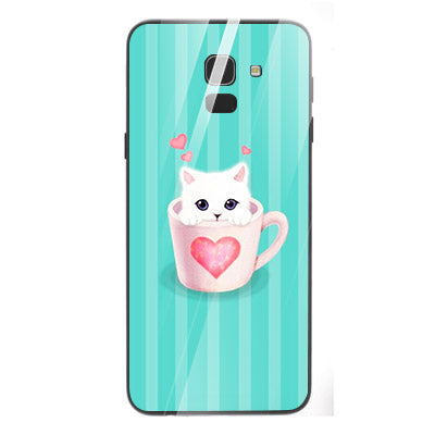 Cute Teddy Bear Tempered Glass Phone Case for Samsung Galaxy J6 2018