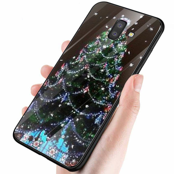 Merry Chrismas Tempered Glass Phone Case for Samsung Galaxy J6 Plus