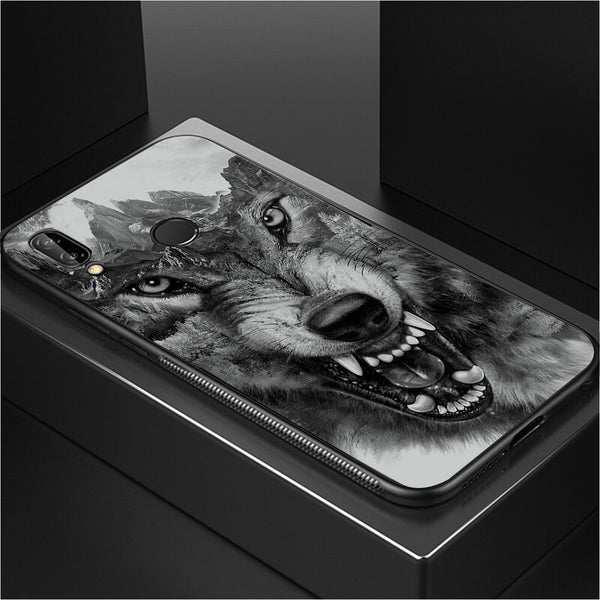 Wolf Eyes Tempered Glass Phone Case for Samsung Galaxy A40