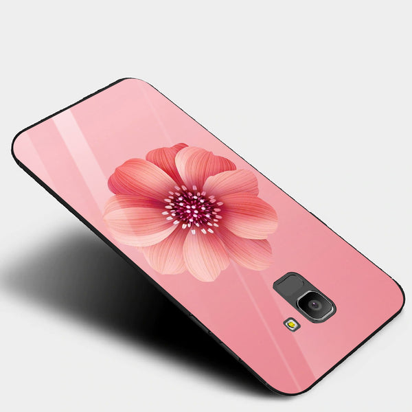 Beautiful Flowers Tempered Glass Phone Case for Samsung Galaxy J6 2018