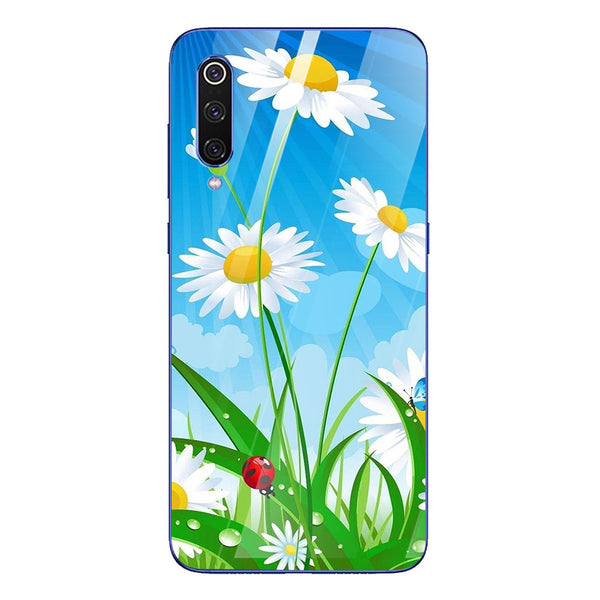 Beautiful Flowers Tempered Glass Phone Case for Xiaomi Mi 9 SE