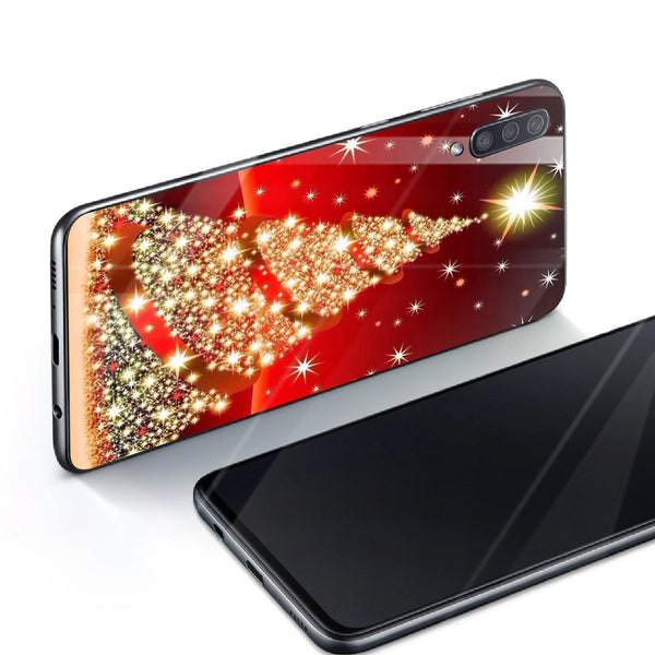 Merry Chrismas Tempered Glass Phone Case for Samsung Galaxy A70