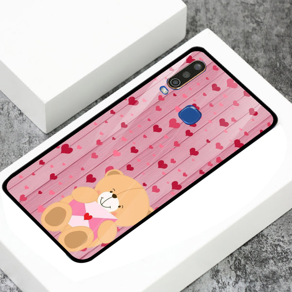 Cute Teddy Bear Tempered Glass Phone Case for Vivo Y17
