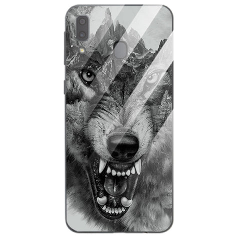 Wolf Eyes Tempered Glass Phone Case for Samsung Galaxy A20