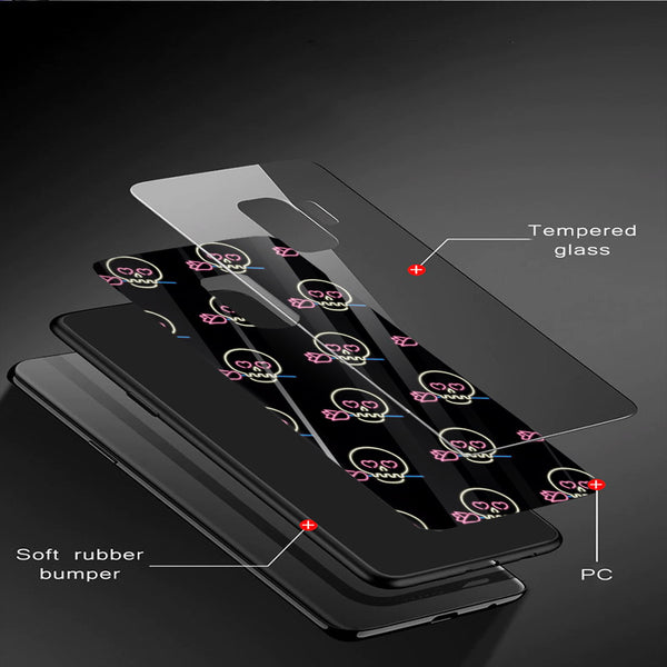 Halloween Skull Tempered Glass Phone Case for Samsung Galaxy S9 Plus