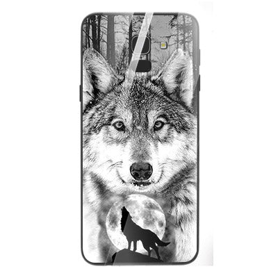 Wolf Eyes Tempered Glass Phone Case for Samsung Galaxy J6 2018