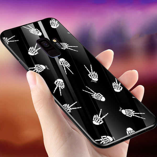 Halloween Skull Tempered Glass Phone Case for Samsung Galaxy S9