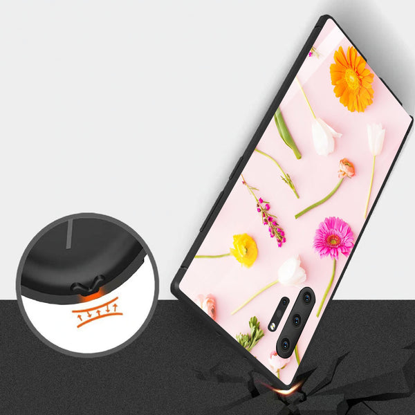 Beautiful Flowers Tempered Glass Phone Case for Samsung Galaxy Note 10 Plus