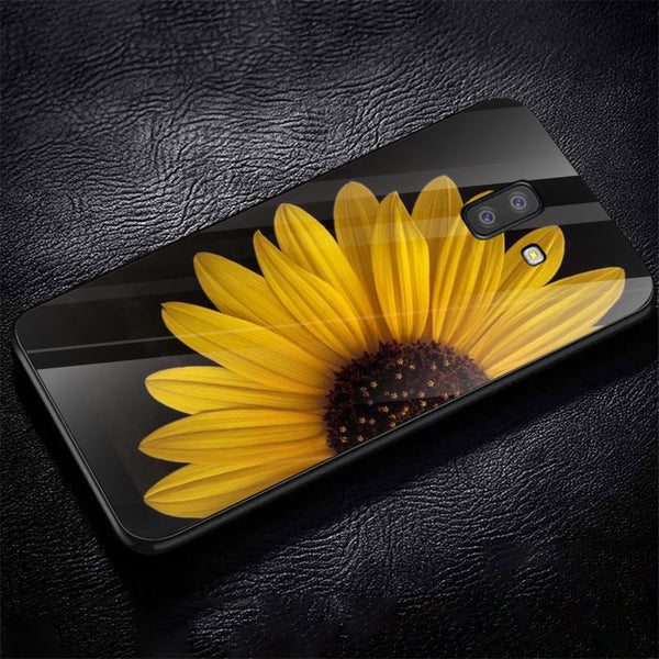 Beautiful Flowers Tempered Glass Phone Case for Samsung Galaxy J6 Plus