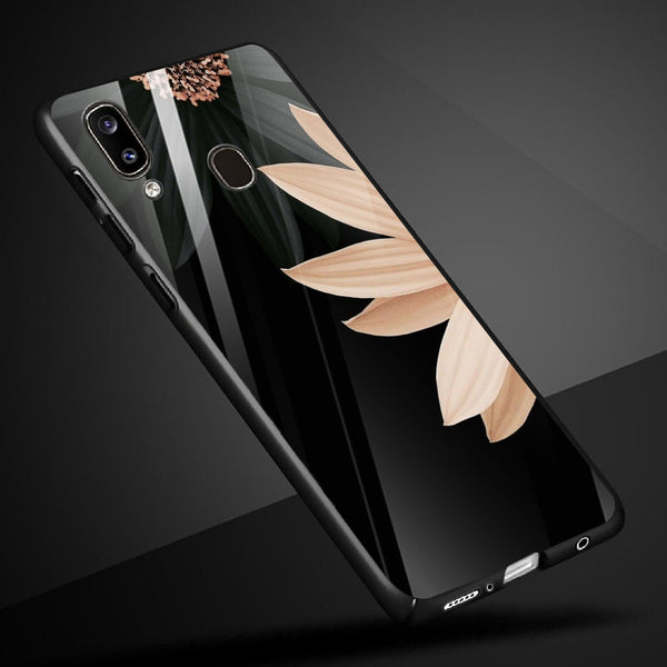 Beautiful Flowers Tempered Glass Phone Case for Samsung Galaxy A30