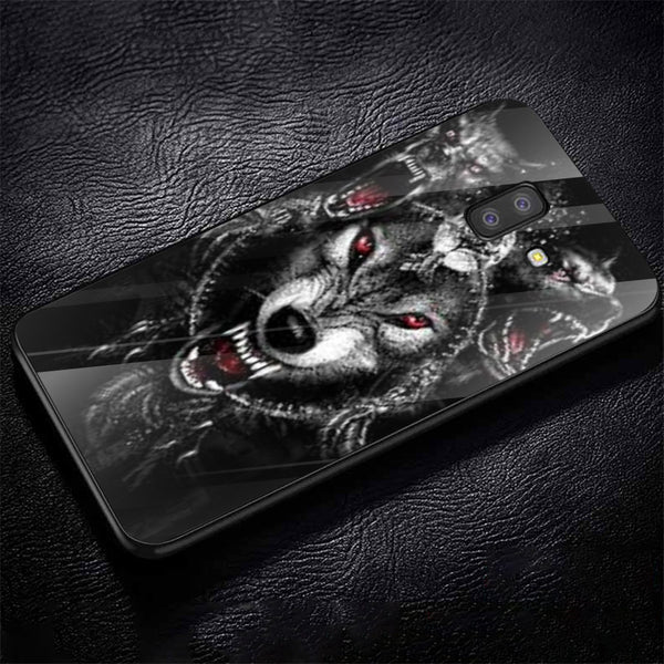 Wolf Eyes Tempered Glass Phone Case for Samsung Galaxy J6 Plus