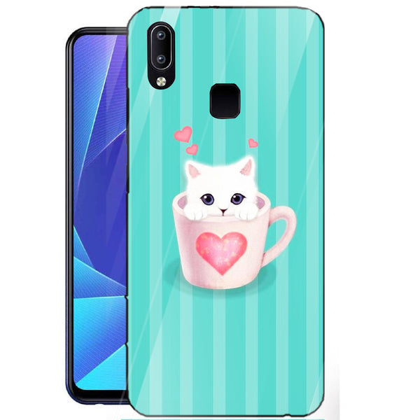 Cute Teddy Bear Tempered Glass Phone Case for Vivo Y95