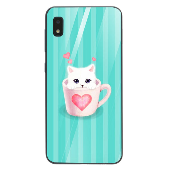 Cute Teddy Bear Tempered Glass Phone Case for Samsung Galaxy A10