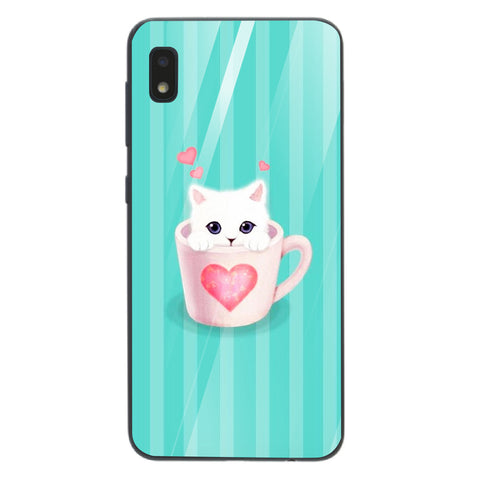 Cute Teddy Bear Tempered Glass Phone Case for Samsung Galaxy A10
