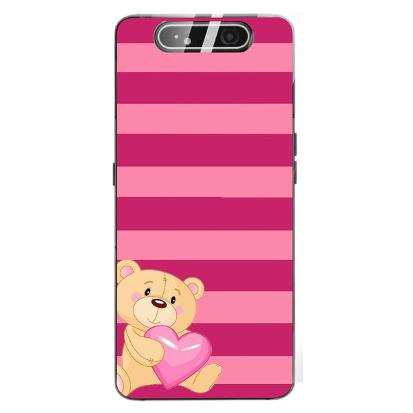 Cute Teddy Bear Tempered Glass Phone Case for Samsung Galaxy A80