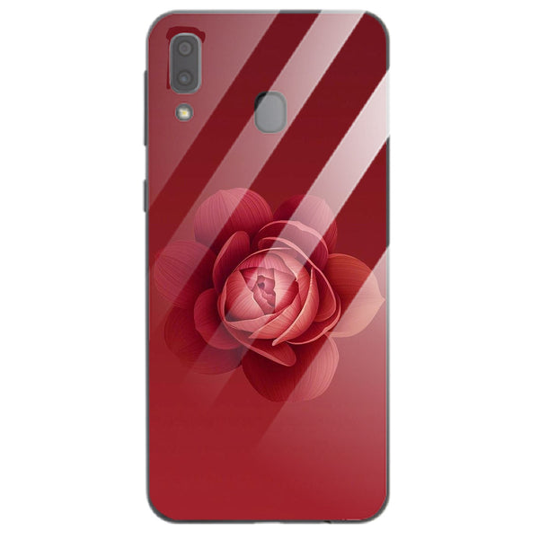 Beautiful Flowers Tempered Glass Phone Case for Samsung Galaxy A20