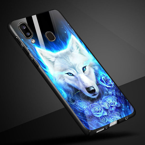 Wolf Eyes Tempered Glass Phone Case for Samsung Galaxy A40