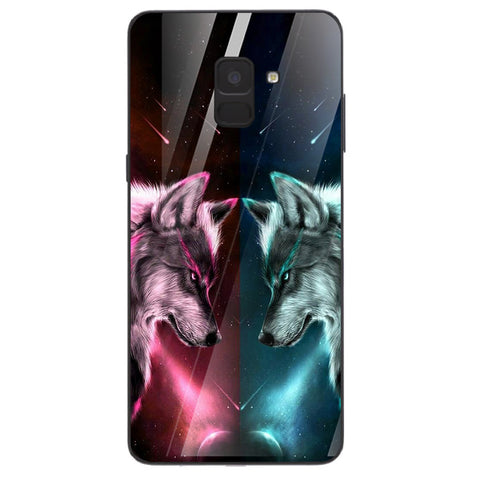 Wolf Eyes Tempered Glass Phone Case for Samsung Galaxy A8 Plus