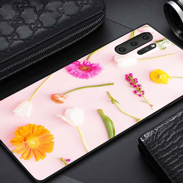 Beautiful Flowers Tempered Glass Phone Case for Samsung Galaxy Note 10 Plus
