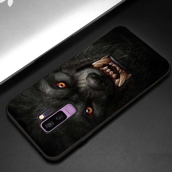 Wolf Eyes Tempered Glass Phone Case for Samsung Galaxy S9 Plus
