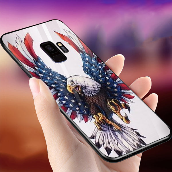 Eagle Tempered Glass Phone Case for Samsung Galaxy S9