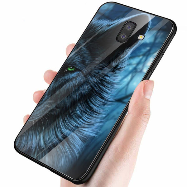 Wolf Eyes Tempered Glass Phone Case for Samsung Galaxy J6 Plus