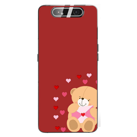 Cute Teddy Bear Tempered Glass Phone Case for Samsung Galaxy A80