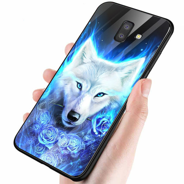 Wolf Eyes Tempered Glass Phone Case for Samsung Galaxy J6 Plus