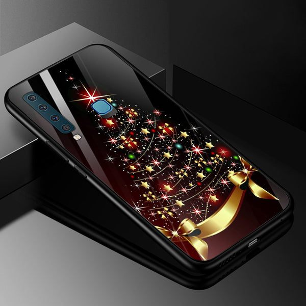 Merry Chrismas Tempered Glass Phone Case for Samsung Galaxy A9 2018