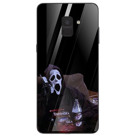 Halloween Skull Tempered Glass Phone Case for Samsung Galaxy A8 Plus