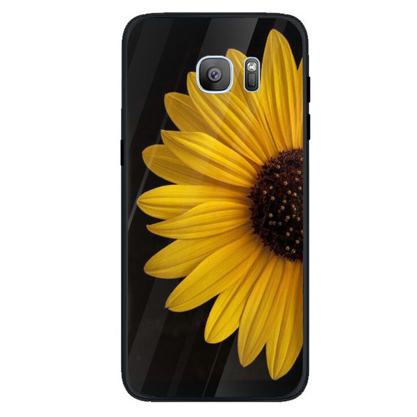 Beautiful Flowers Tempered Glass Phone Case for Samsung Galaxy S7 Edge