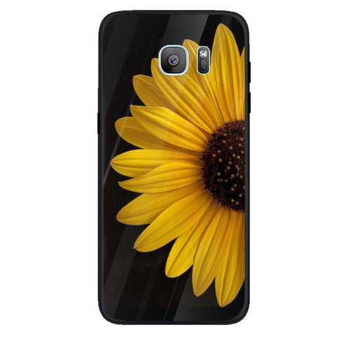 Beautiful Flowers Tempered Glass Phone Case for Samsung Galaxy S7