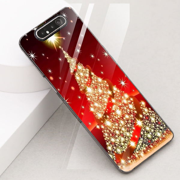 Merry Chrismas Tempered Glass Phone Case for Samsung Galaxy A80
