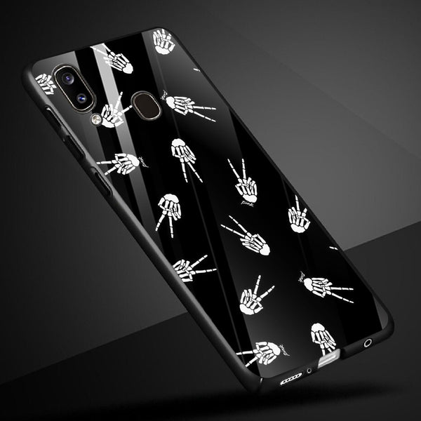 Halloween Skull Tempered Glass Phone Case for Samsung Galaxy M20