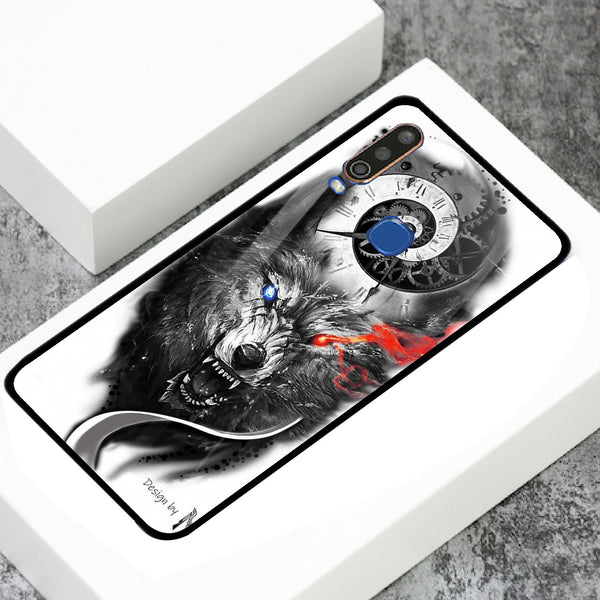 Wolf Eyes Tempered Glass Phone Case for Vivo Y15