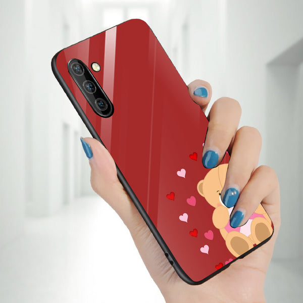 Cute Teddy Bear Tempered Glass Phone Case for Samsung Galaxy Note 10