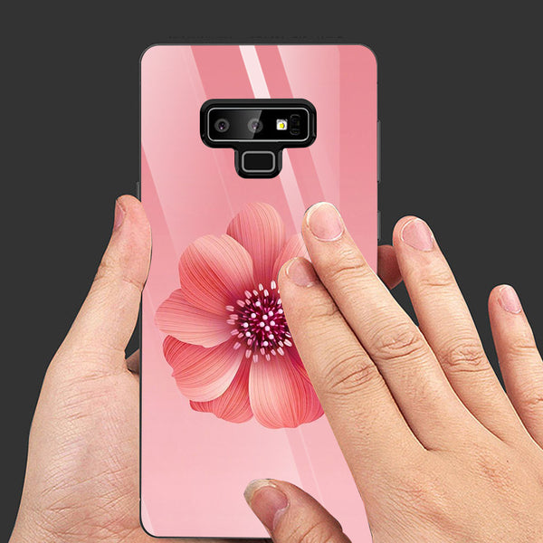 Beautiful Flowers Tempered Glass Phone Case for Samsung Galaxy Note 9