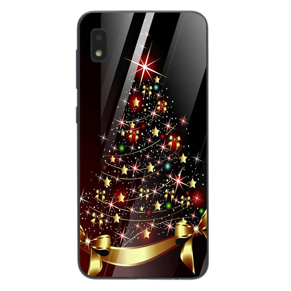 Merry Chrismas Tempered Glass Phone Case for Samsung Galaxy A10