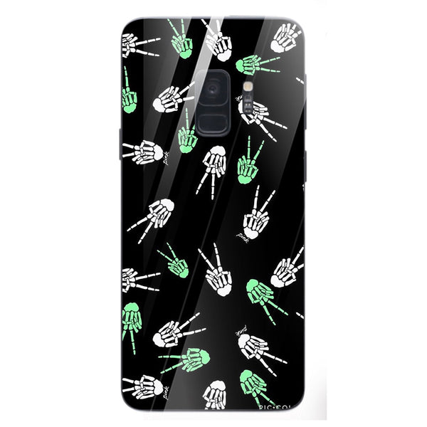 Halloween Skull Tempered Glass Phone Case for Samsung Galaxy S9