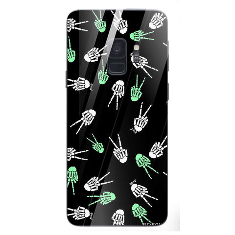 Halloween Skull Tempered Glass Phone Case for Samsung Galaxy S9