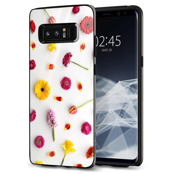 Beautiful Flowers Tempered Glass Phone Case for Samsung Galaxy Note 8