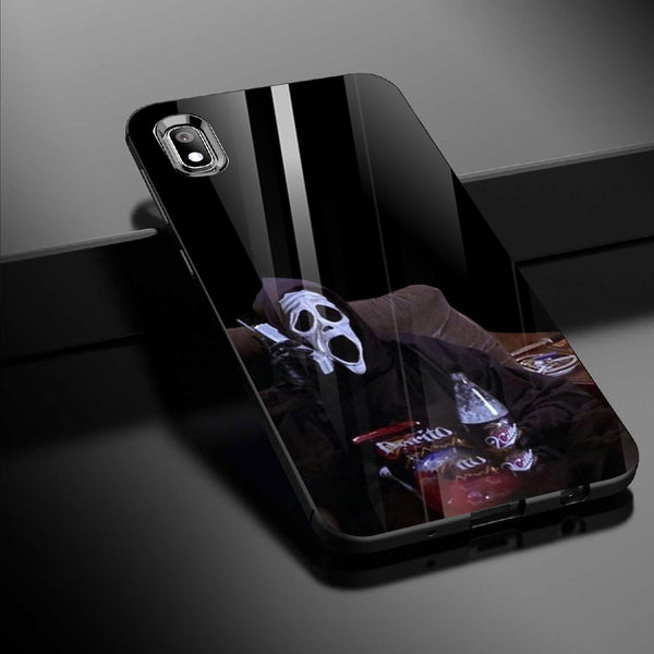 Halloween Skull Tempered Glass Phone Case for Samsung Galaxy A10