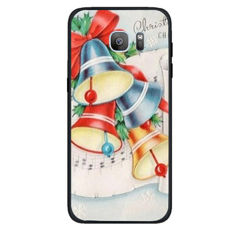 Merry Chrismas Tempered Glass Phone Case for Samsung Galaxy S7