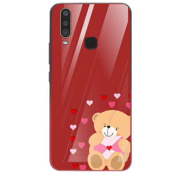 Cute Teddy Bear Tempered Glass Phone Case for Vivo Y17