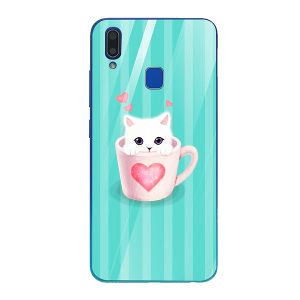 Cute Teddy Bear Tempered Glass Phone Case for Vivo Y95